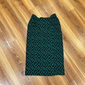 Vintage Diane Von Furstenberg Stretch Wool Acrylic Pencil Skirt Sz 2 Chianti USA